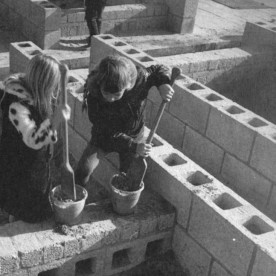 Concrete masonry units, such as concrete blocks